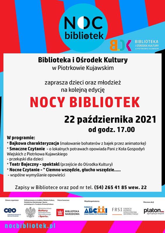 Noc Bibliotek - zapraszamy!